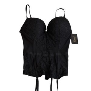 NWT Fredericks of Hollywood Jessica Black Corset Lingerie Sz M